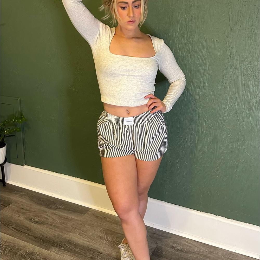 Striped Black and White Shorts